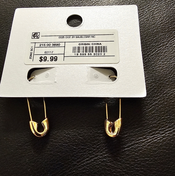 Sugarfix by Baublebar Goldtone Safety Pin Earrings New with Tags - Picture 2 of 3